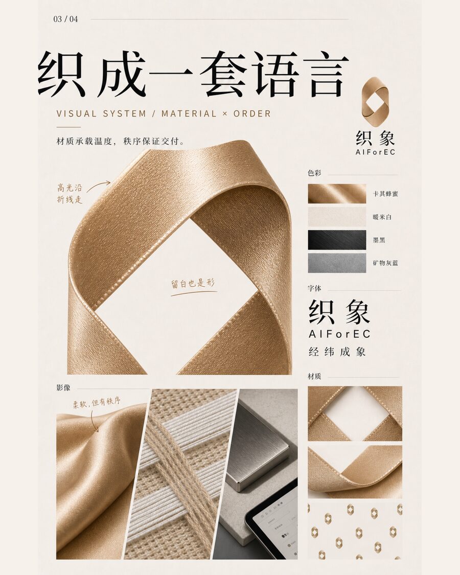 视觉语言:色板、字体、材质与负空间菱形纹样